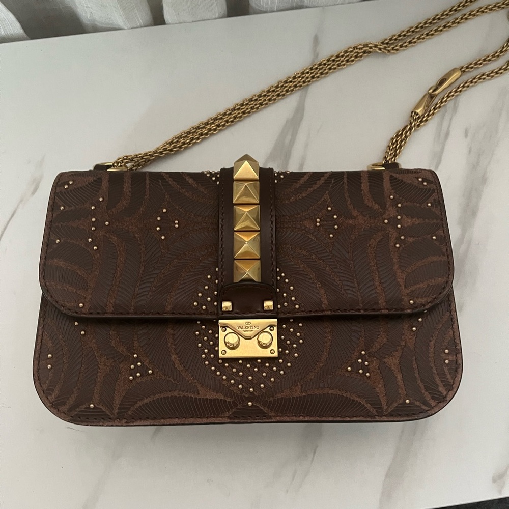 AUTHENTIC Valentino Brown Rockstud Purse